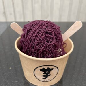1㎜絹糸の紫芋とアイス